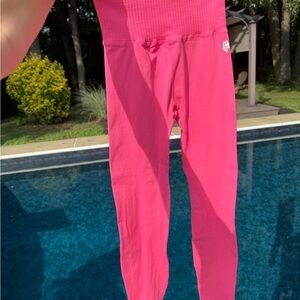 Pink High-Waisted Leggings